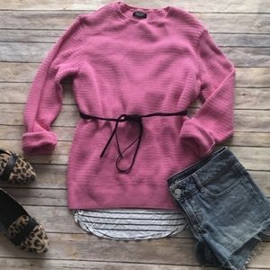 ZARA MAN pink cable knit sweater size large